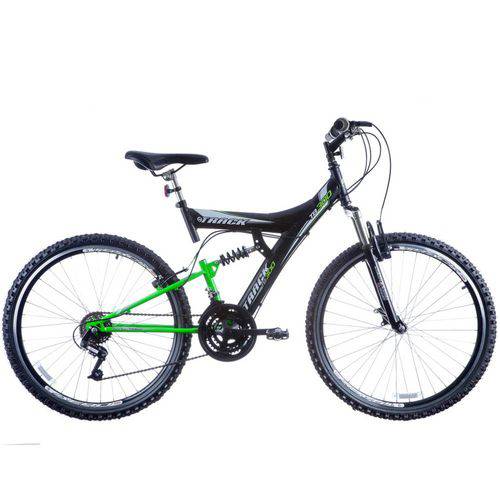 Bicicleta Aro 26 Dupla Suspensão TB300 Preto/Verde Neon - Track Bikes