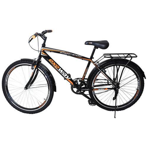 Tudo sobre 'Bicicleta Aro 26 Exeway Street Sport, Preta/laranja'
