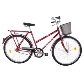 Bicicleta Aro 26 Houston Onix ON26FVM com Cesto e Freio Varão - Violeta - Vermelha