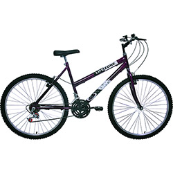 Bicicleta Aro 26 Life Zone 18 Marchas Quadro de Aço Feminina Violeta