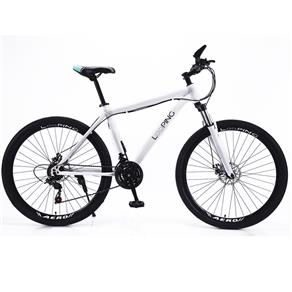 Bicicleta Aro 26 Looping Aluminio com Amortecedor 21 Marchas - BRANCO