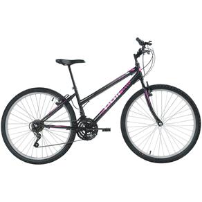 Bicicleta Aro 26 Polimet Feminina MTB com 18 Marchas - Preta