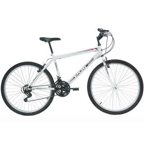 Bicicleta Aro 26 Polimet Masculina MTB com 18 Marchas - Branca