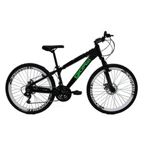 Bicicleta Aro 26 Preto/Verde 21 Velocidades Freeride Gios - Preto