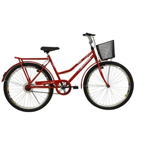 Bicicleta Aro 26" V-Brake com Cestão Venus Athor - Vermelho