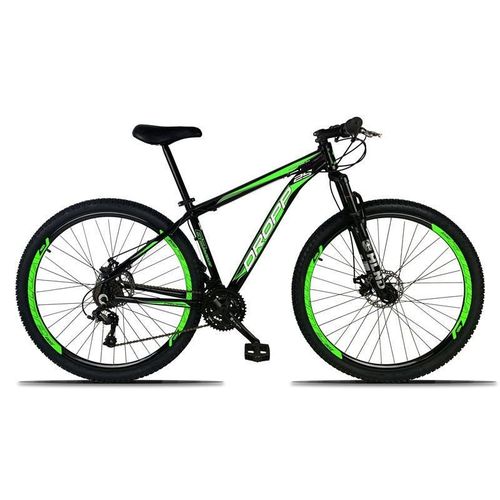 Bicicleta Aro 29 Alumínio 21v Tam 17 Freio Disco Preto Verde Dropp