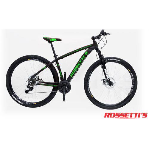 Bicicleta Aro 29 Rossetti's 21v Preta / Verde 19
