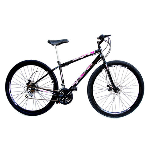 Bicicleta Aro 29 Shimano Freio à Disco 21 M Veneza Preta/Pink - Ello Bike