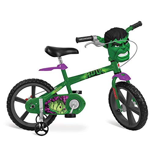 Bicicleta Aro Hulk Avengers Bandeirante Verde 14"
