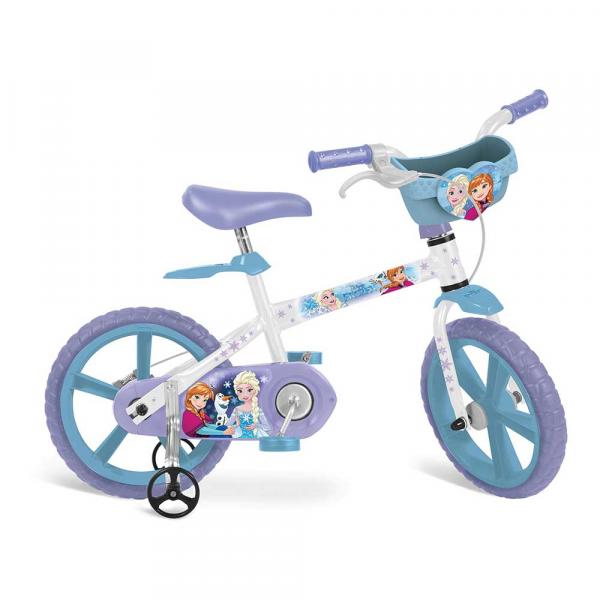Bicicleta Bandeirante 2498 Aro 14 Frozen Disney Branca