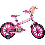Bicicleta Barbie Caloi Aro 16 Rosa e Branca
