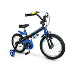 Bicicleta Bicicletinha Infantil Menino Aro 16 Apollo Preto Azul Nathor