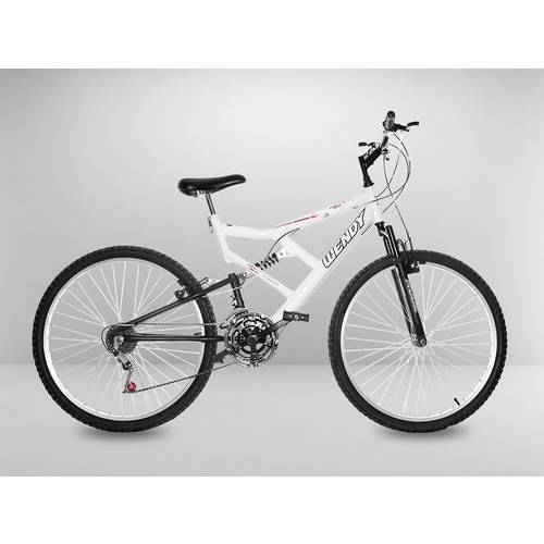 Bicicleta Branca Aro 26 Full Suspension 21 Marchas