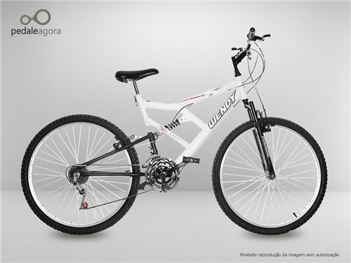 Bicicleta Branca Aro 26 Full Suspension 21 Marchas