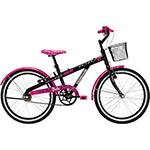 Bicicleta Caloi Barbie Aro 20 Preta e Rosa