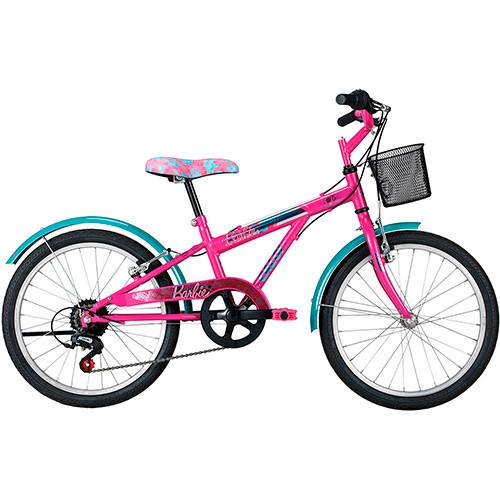 Bicicleta Caloi Barbie Fuccia Aro 20 Rosa