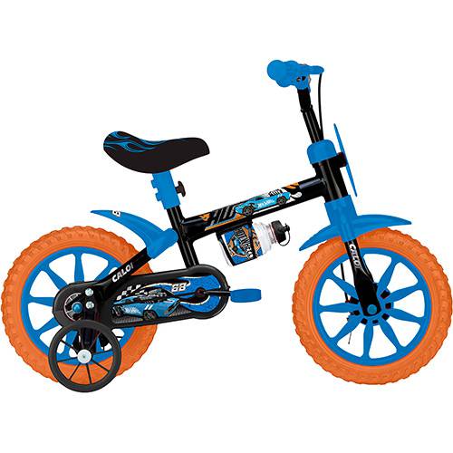 Tudo sobre 'Bicicleta Caloi Hot Wheels Aro 12 Aço Carbono 1 Marcha Preta e Azul'