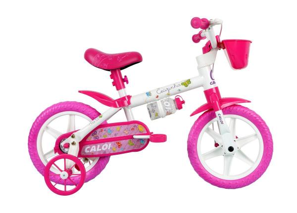 Bicicleta Caloi Infantil Cecizinha Aro 12 Rosa e Branca