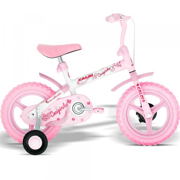 Bicicleta Cecizinha Aro 12 Rosa e Branca A10 - Caloi - Caloi