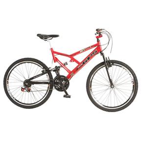 Bicicleta Colli Aro 26 GPS Dupla Suspensão 21 Marchas Freios V-Brake Aço Carbono - Vermelho
