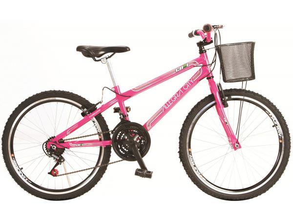 Tudo sobre 'Bicicleta Colli Bike Juvenil Allegra City Aro 24 - 21 Marchas Quadro de Aço Freio V-brake'