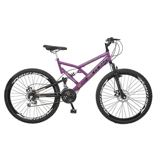 Bicicleta Colli Dupla Suspensão Aro 26 Fulls Gps, Freio A Disco, Masculino Juvenil - 220 - Violeta