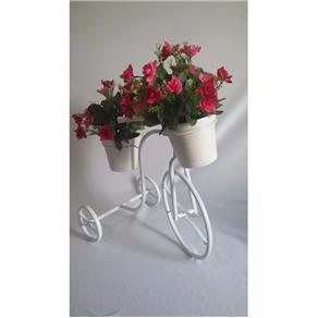 Bicicleta Decorativa para Jardim - com Suportes - Branco