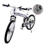 Bicicleta Dobravel 21 Marchas Shimano Aro 26 Freio Disco Amortecedor Bike Branca
