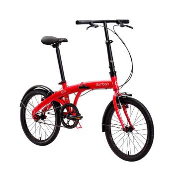Bicicleta Dobrável Aro 20" e 1 Marcha Vermelha - Durban Eco