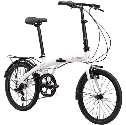 Bicicleta Dobrável Aro 20 e 6 Marchas Branca - Durban Eco+