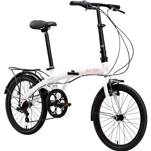 Bicicleta Dobrável Aro 20'' e 6 Marchas Branca - Durban Eco+