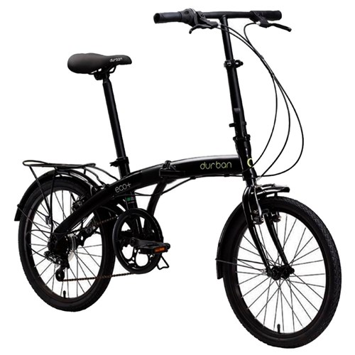 Bicicleta Dobrável Aro 20'' e 6 Marchas Preta - Durban Eco+