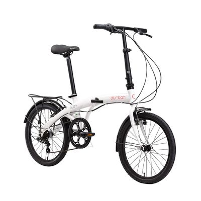 Bicicleta Dobrável Durban Aro 20” de 6 Velocidades Shimano e Quadro de Aço Eco+ Branco