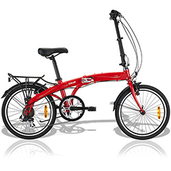 Bicicleta Dobrável URBE 7 Marchas - Aro 20 - Vermelha - Caloi