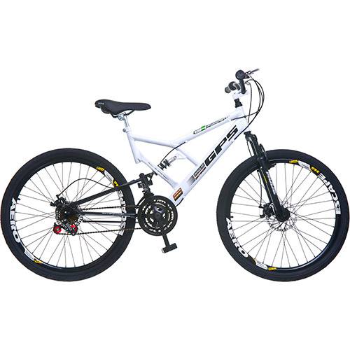 Bicicleta Dupla Suspensão Full GPS 21M Aro Aero Freio Á Disco Branca. - Colli Bike