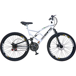 Bicicleta Dupla Suspensão Full GPS 21M Aro Aero Freio Á Disco Branca. - Colli Bike