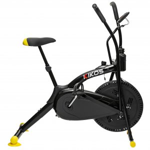 Tudo sobre 'Bicicleta Ergométrica Air Bike A5 Aço Carbono Spinning Kikos Fitness Preto/Amarelo 0 Kikos Fitness Sk'