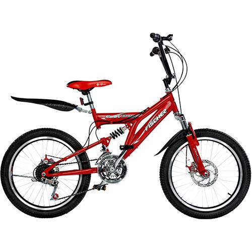 Bicicleta Fast Boy Preta Aro 20 Vermelha - Fischer