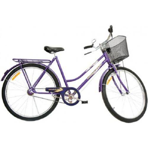 Bicicleta Feminina Aro 26 Tropical com Garupa e Cesta