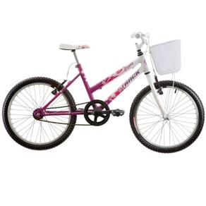 Bicicleta Feminina Cindy com Cesta Aro 20 Magenta/Branco Track Bikes