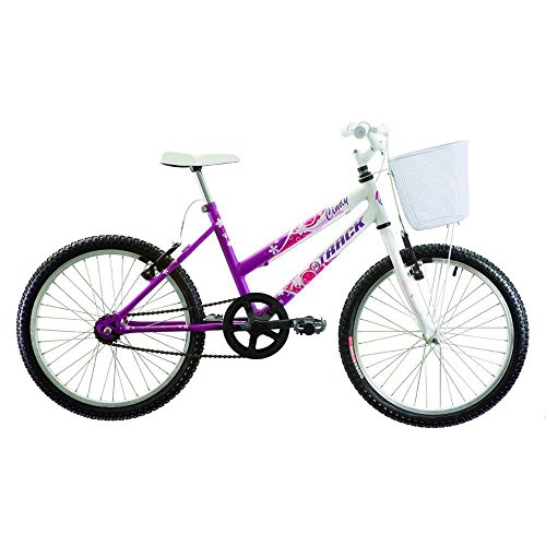 Bicicleta Feminina Cindy com Cesta Aro 20 Magenta/Branco - Track Bikes
