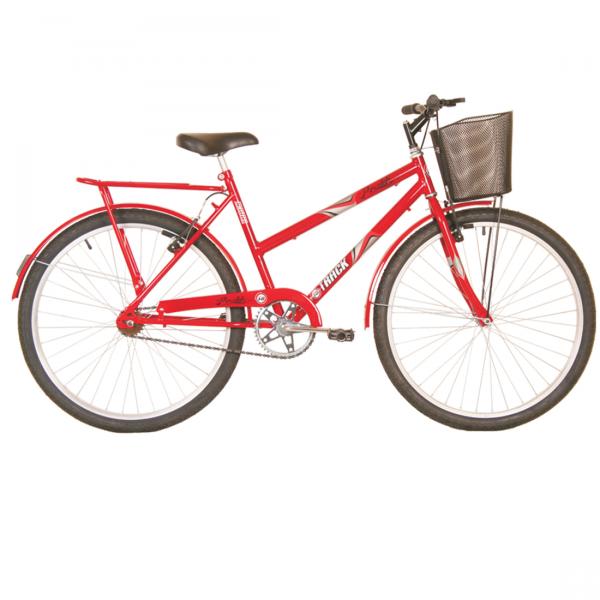 Bicicleta Feminina Practise com Cestão Aro 26 Vermelha - Track Bikes - Track Bikes