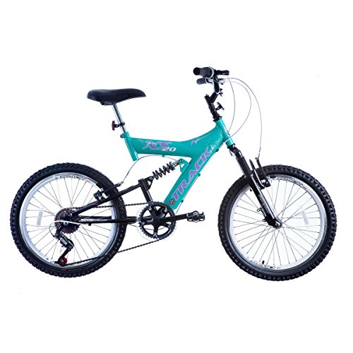 Bicicleta Feminina XS 20 Dupla Suspensão MTB Azul/Preto - Track Bikes