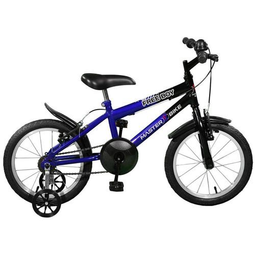 Bicicleta Free Boy Aro 16 Azul com Preto Masculina - Master Bike