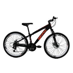 Bicicleta FRX Freeride Aro 26 Freio a Disco 21 Velocidades Cambios Shimano Preto Laranja - Gios - Preto