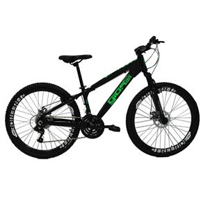 Bicicleta Frx Freeride Aro 26 Freio a Disco 21 Velocidades Câmbios Shimano Preto Verde - Gios - Preto