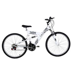 Bicicleta Full Suspension Kanguru Aço Aro 26 Polimet - Branco