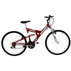 Bicicleta Full Suspension Kanguru Aro 26 Vermelha Polimet