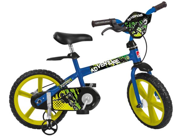Tudo sobre 'Bicicleta Infantil Adventure Aro 14 - Bandeirante 1 Marcha Azul com Rodinhas'
