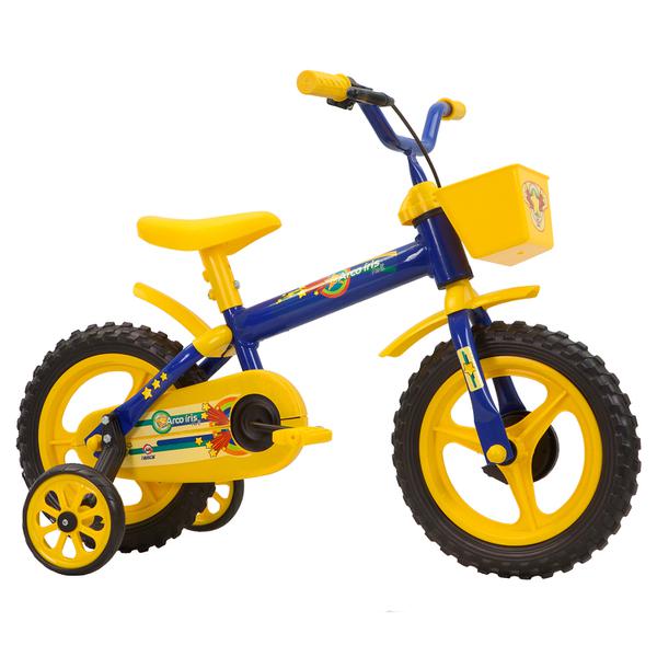 Bicicleta Infantil Arco Íris Aro 12 Track Bikes - Azul / Amarelo - Track Bikes